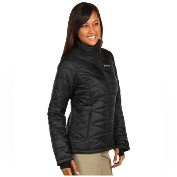 Women’s Columbia jacket Omni heat light weight black size small with cuffs - Picture 1 of 9